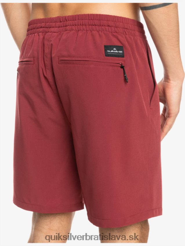 oceánske elastické 18-krát obojživelné šortky Quiksilver muži B80HXR350 rubínové víno