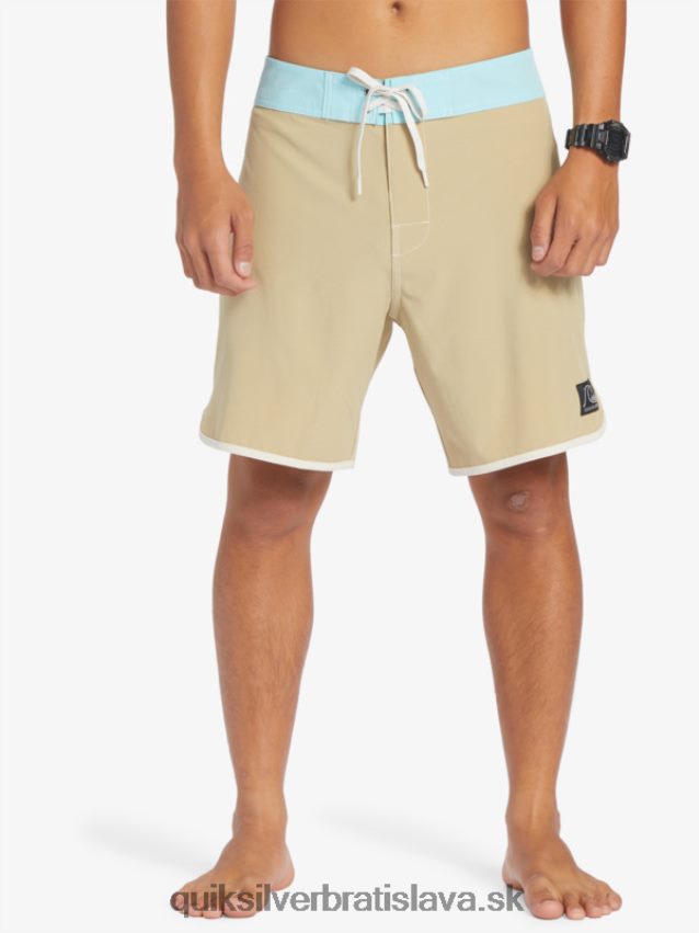 originálne šortky s hrebenatkami 18 Quiksilver muži B80HXR91 olivovo sivá