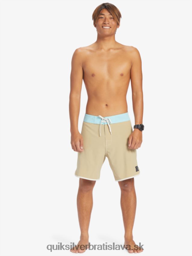 originálne šortky s hrebenatkami 18 Quiksilver muži B80HXR91 olivovo sivá