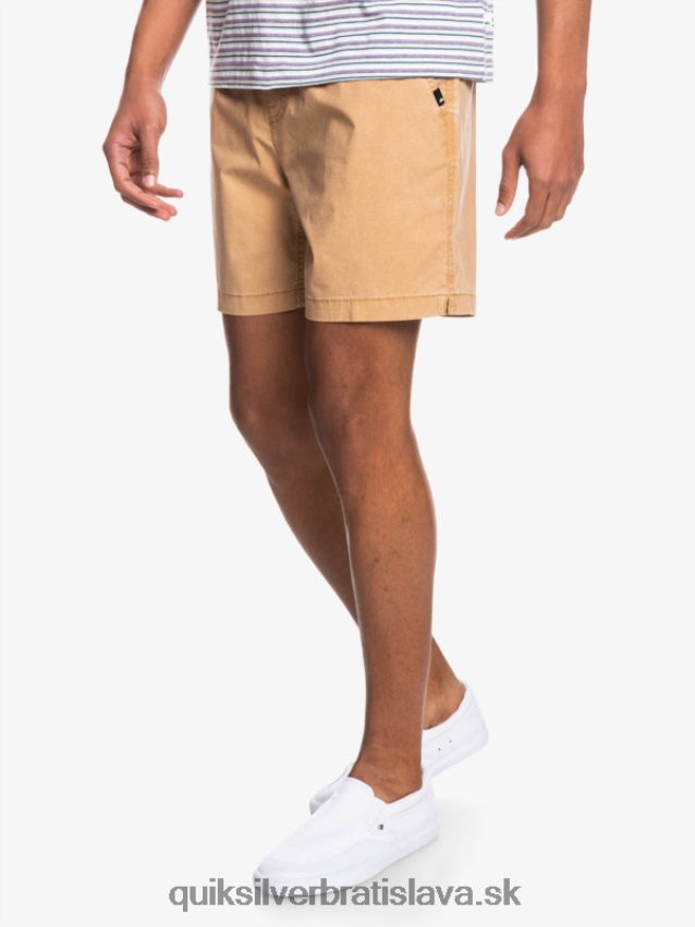 šortky taxer 17 s elastickým pásom Quiksilver muži B80HXR1377 tanín