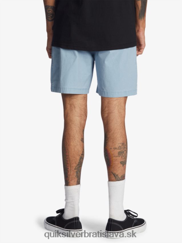 šortky taxer 17 s elastickým pásom Quiksilver muži B80HXR1379 vyblednutý denim