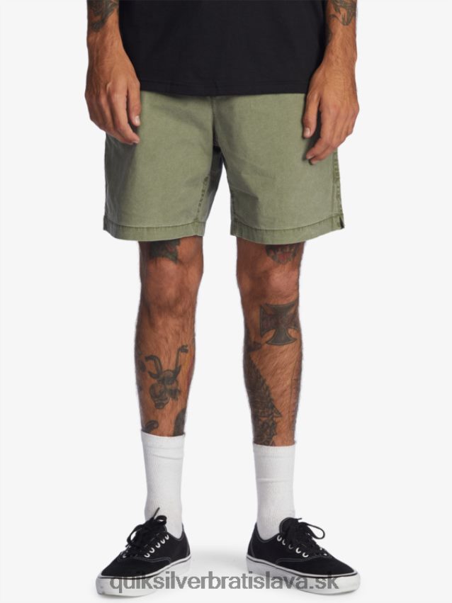 šortky taxer 17 s elastickým pásom Quiksilver muži B80HXR1380 štvorlístok