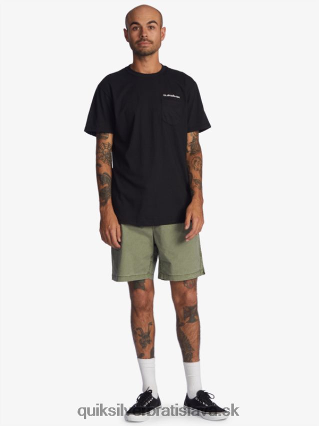 šortky taxer 17 s elastickým pásom Quiksilver muži B80HXR1380 štvorlístok