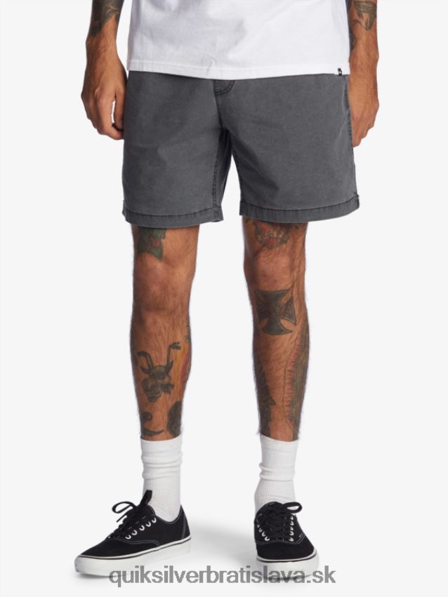 šortky taxer 17 s elastickým pásom Quiksilver muži B80HXR1381 čierna