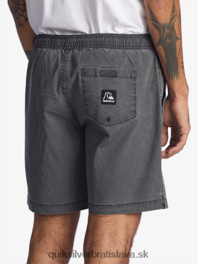 šortky taxer 17 s elastickým pásom Quiksilver muži B80HXR1381 čierna