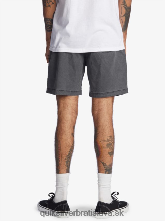 šortky taxer 17 s elastickým pásom Quiksilver muži B80HXR1381 čierna