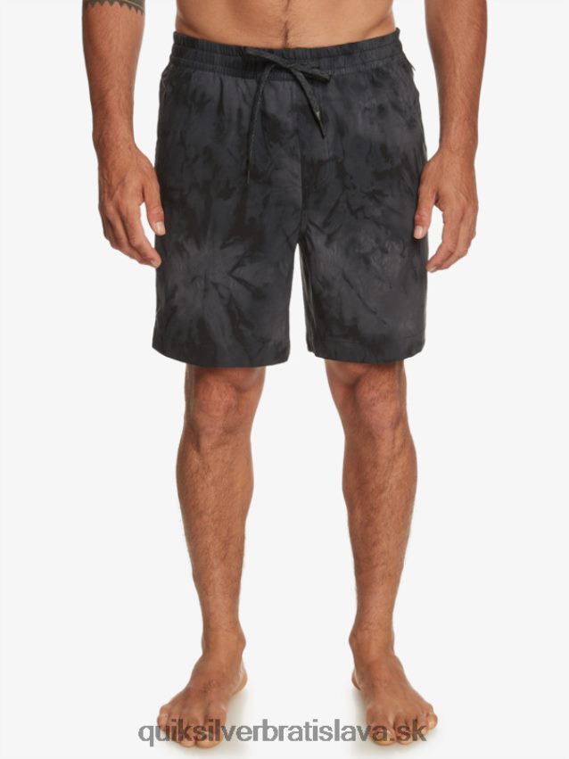 taxer print 18 obojživelných šortiek Quiksilver muži B80HXR101 čierna