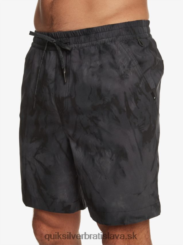 taxer print 18 obojživelných šortiek Quiksilver muži B80HXR101 čierna