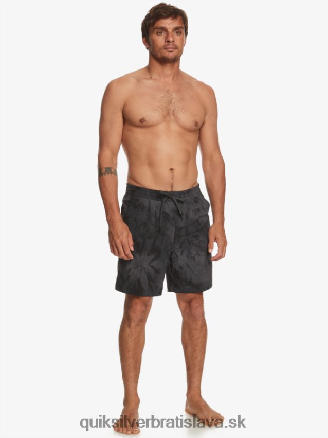 taxer print 18 obojživelných šortiek Quiksilver muži B80HXR101 čierna