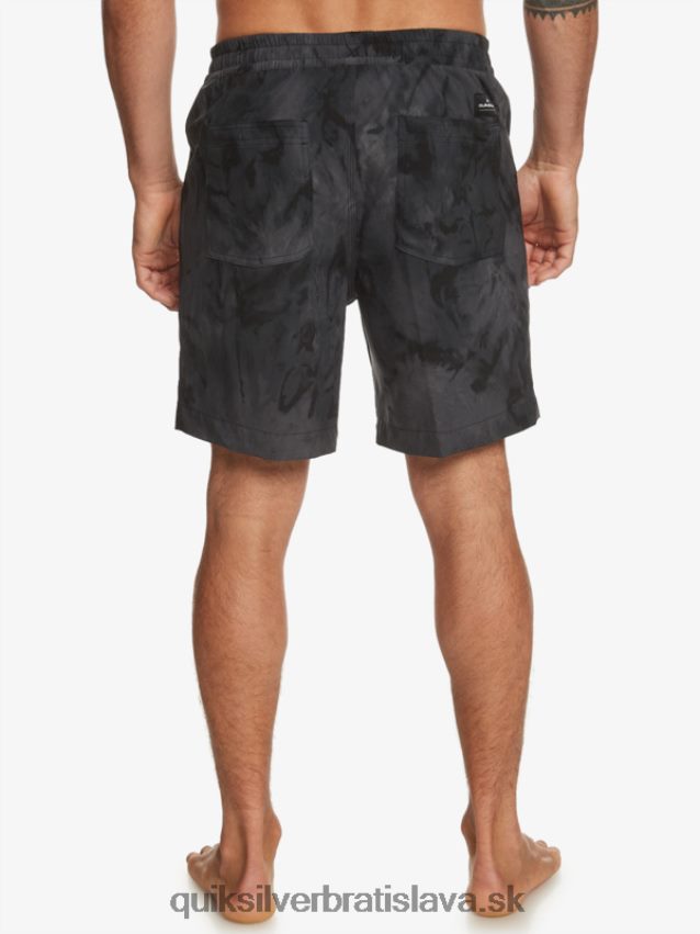 taxer print 18 obojživelných šortiek Quiksilver muži B80HXR101 čierna