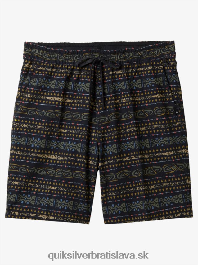 taxer print 18 obojživelných šortiek Quiksilver muži B80HXR102 čierna