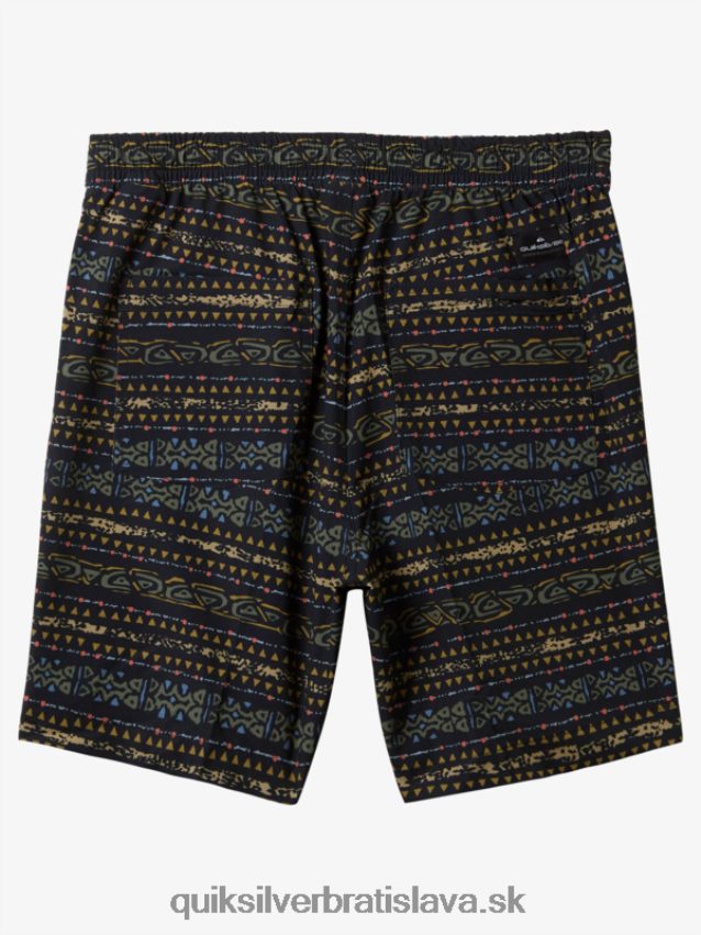 taxer print 18 obojživelných šortiek Quiksilver muži B80HXR102 čierna