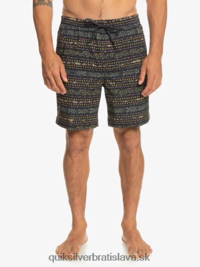 taxer print 18 obojživelných šortiek Quiksilver muži B80HXR102 čierna