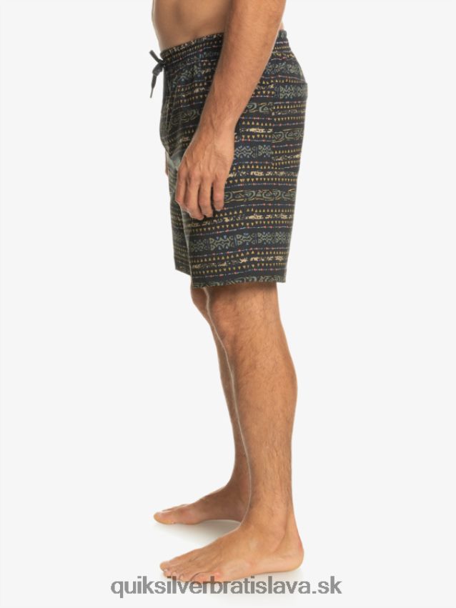 taxer print 18 obojživelných šortiek Quiksilver muži B80HXR102 čierna