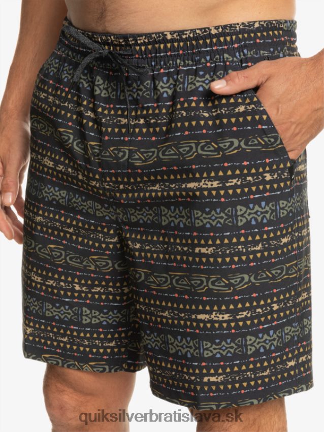 taxer print 18 obojživelných šortiek Quiksilver muži B80HXR102 čierna
