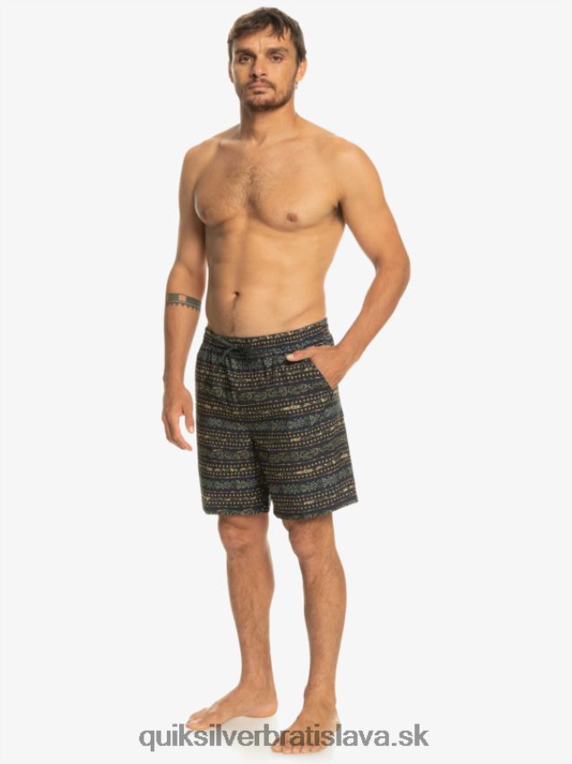 taxer print 18 obojživelných šortiek Quiksilver muži B80HXR102 čierna