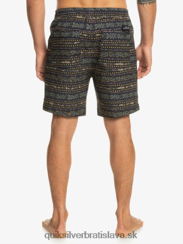 taxer print 18 obojživelných šortiek Quiksilver muži B80HXR102 čierna
