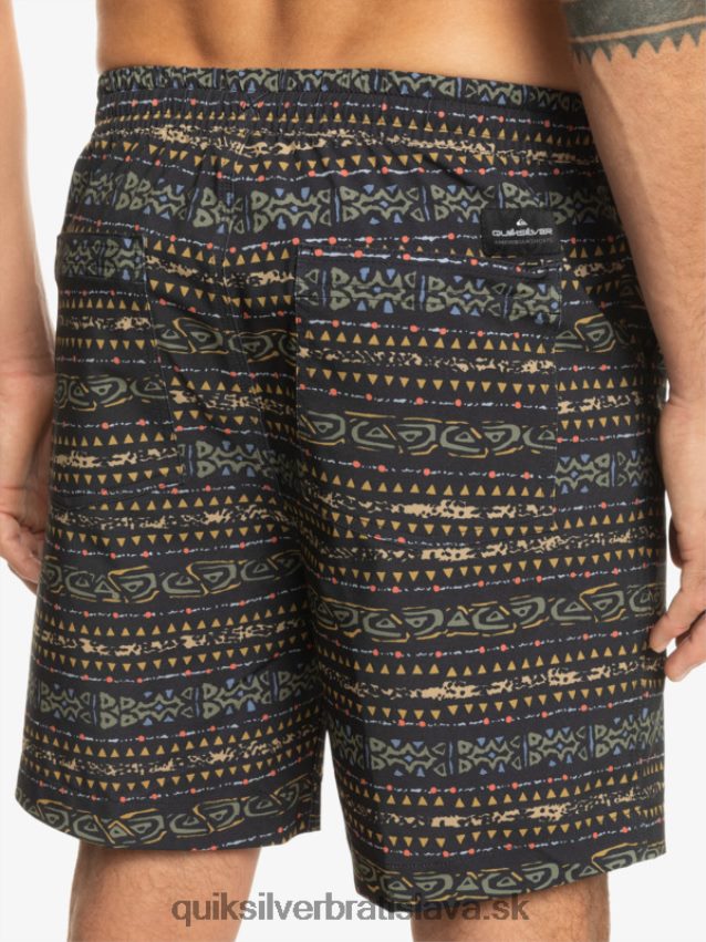taxer print 18 obojživelných šortiek Quiksilver muži B80HXR102 čierna