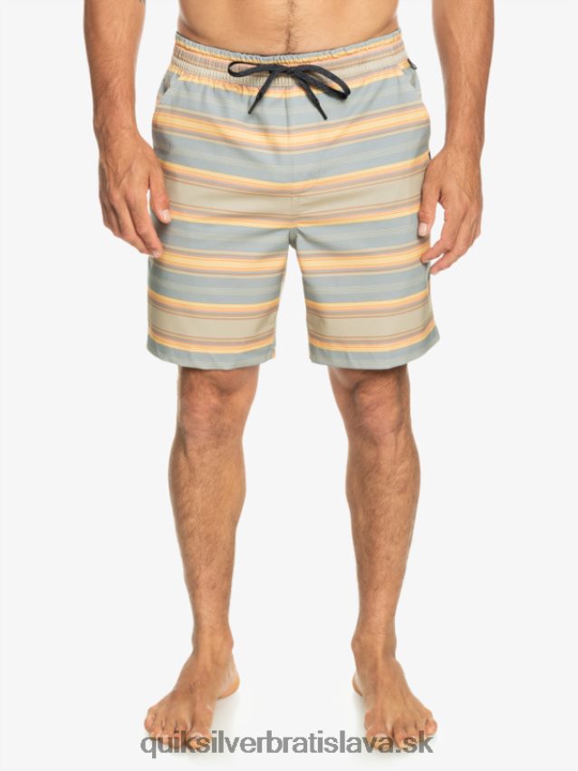 taxer print 18 obojživelných šortiek Quiksilver muži B80HXR104 plaza taupe surf days pruh
