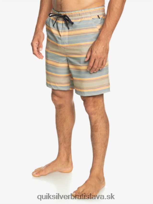 taxer print 18 obojživelných šortiek Quiksilver muži B80HXR104 plaza taupe surf days pruh