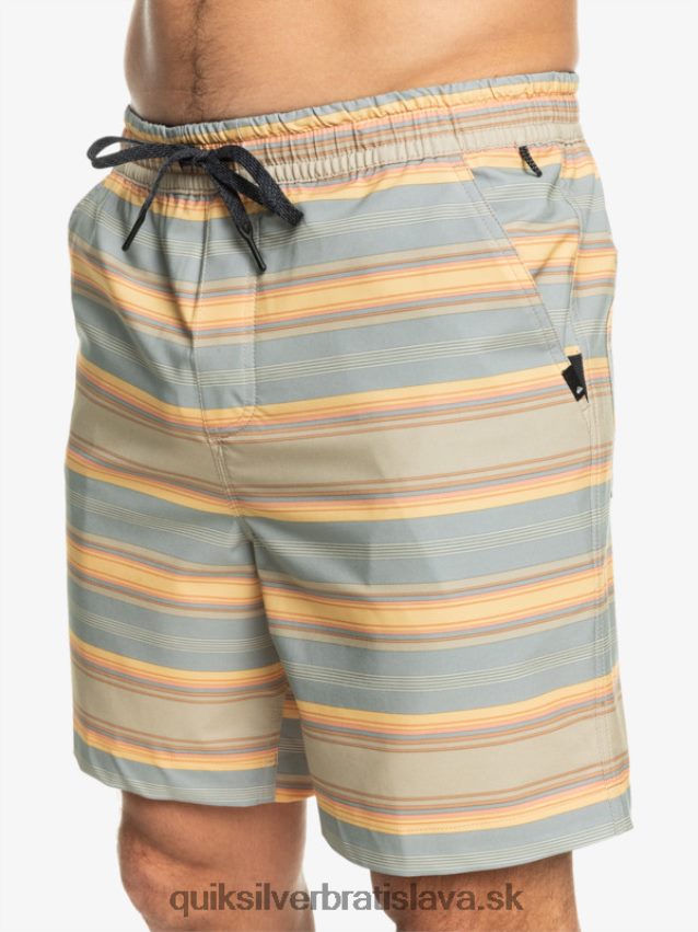 taxer print 18 obojživelných šortiek Quiksilver muži B80HXR104 plaza taupe surf days pruh