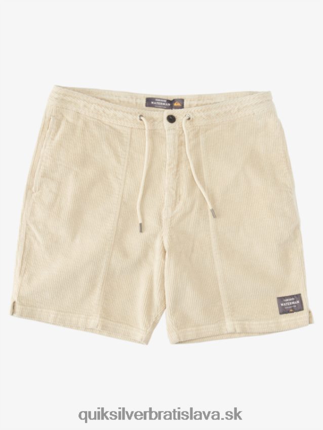 vodácke manšestrové šortky Quiksilver muži B80HXR873 hnedá ryža