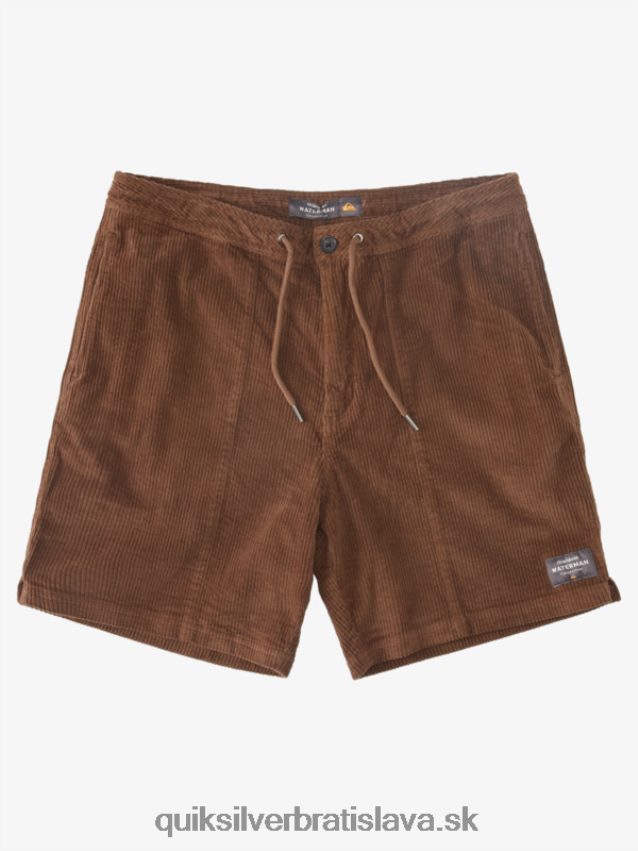vodácke manšestrové šortky Quiksilver muži B80HXR875 temná zem