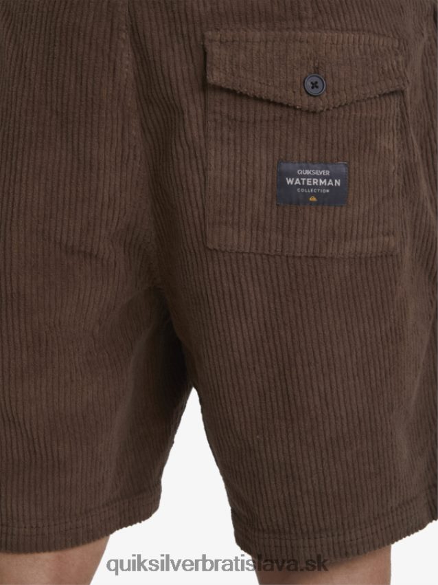 vodácke manšestrové šortky Quiksilver muži B80HXR875 temná zem