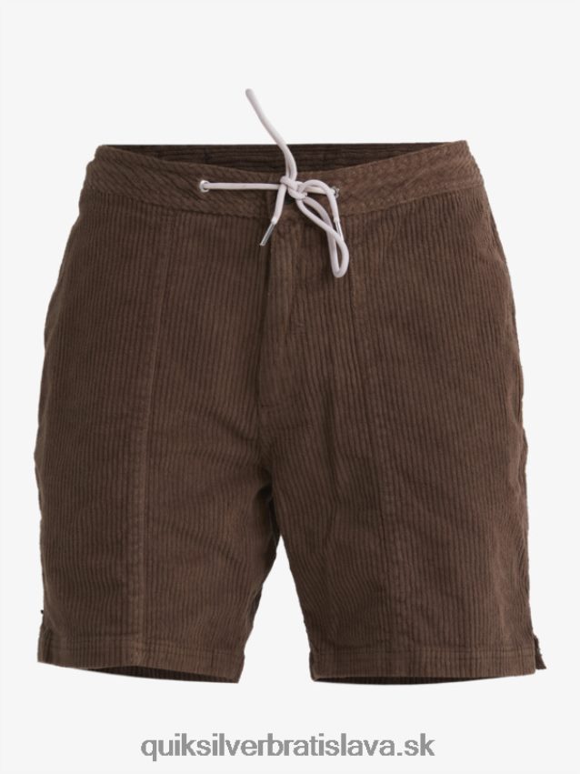 vodácke manšestrové šortky Quiksilver muži B80HXR875 temná zem