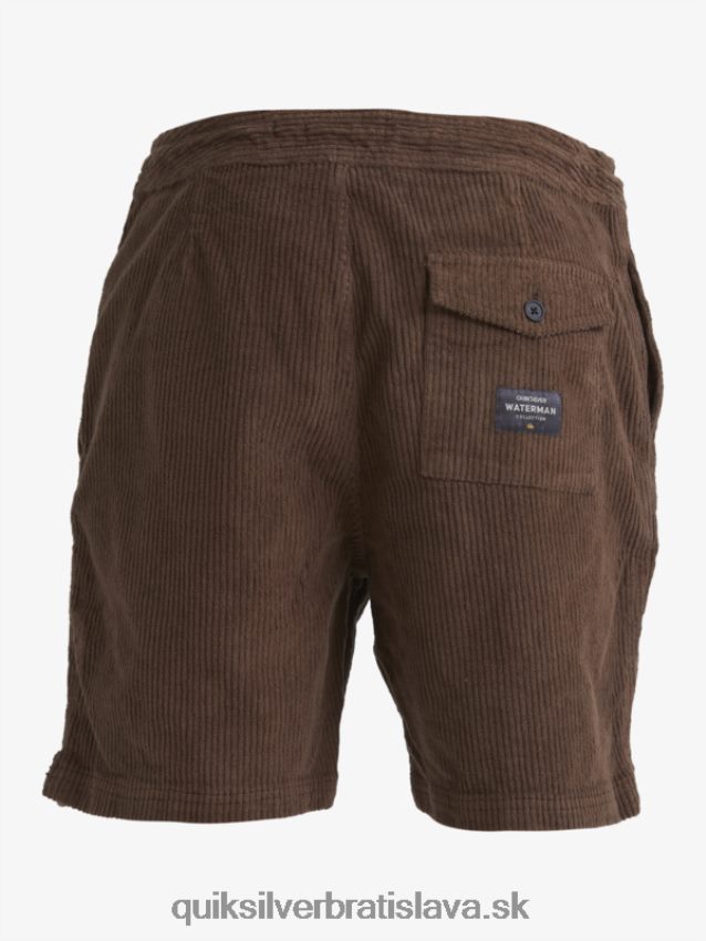 vodácke manšestrové šortky Quiksilver muži B80HXR875 temná zem