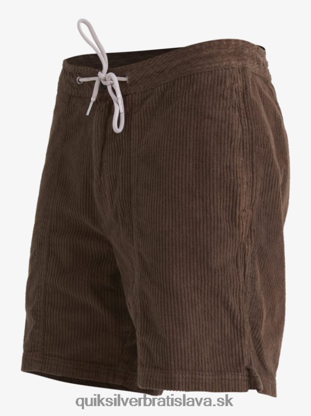 vodácke manšestrové šortky Quiksilver muži B80HXR875 temná zem