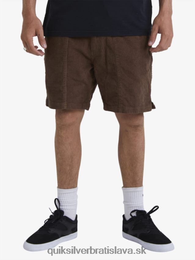vodácke manšestrové šortky Quiksilver muži B80HXR875 temná zem