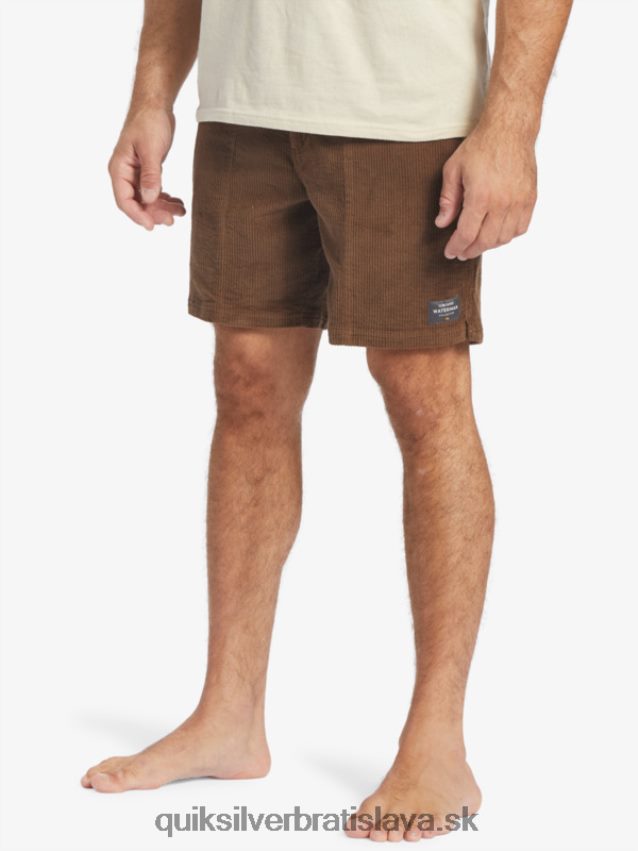 vodácke manšestrové šortky Quiksilver muži B80HXR875 temná zem