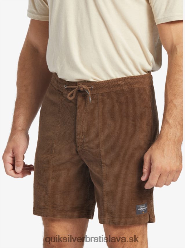 vodácke manšestrové šortky Quiksilver muži B80HXR875 temná zem