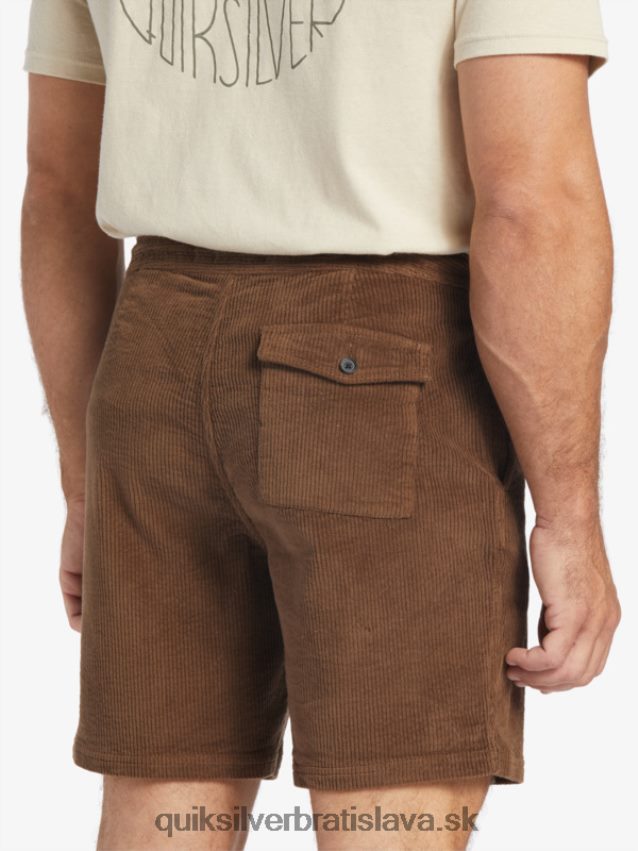 vodácke manšestrové šortky Quiksilver muži B80HXR875 temná zem