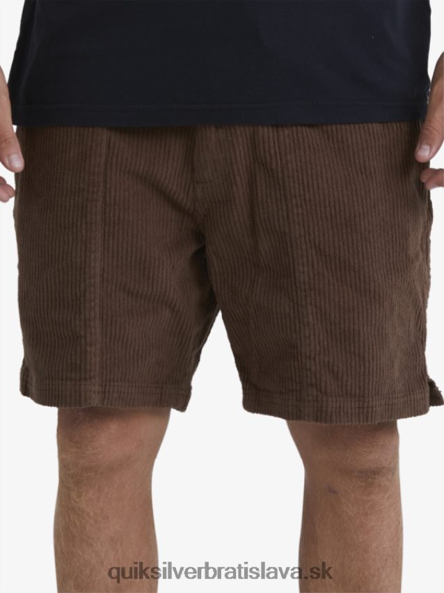vodácke manšestrové šortky Quiksilver muži B80HXR875 temná zem