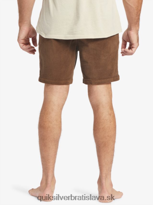 vodácke manšestrové šortky Quiksilver muži B80HXR875 temná zem