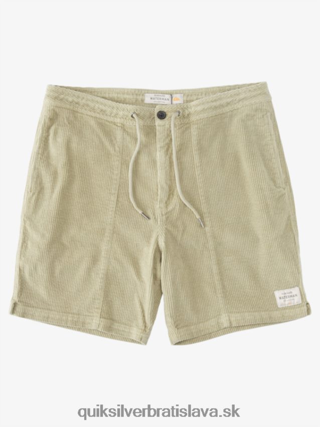 vodácke manšestrové šortky Quiksilver muži B80HXR876 čaj