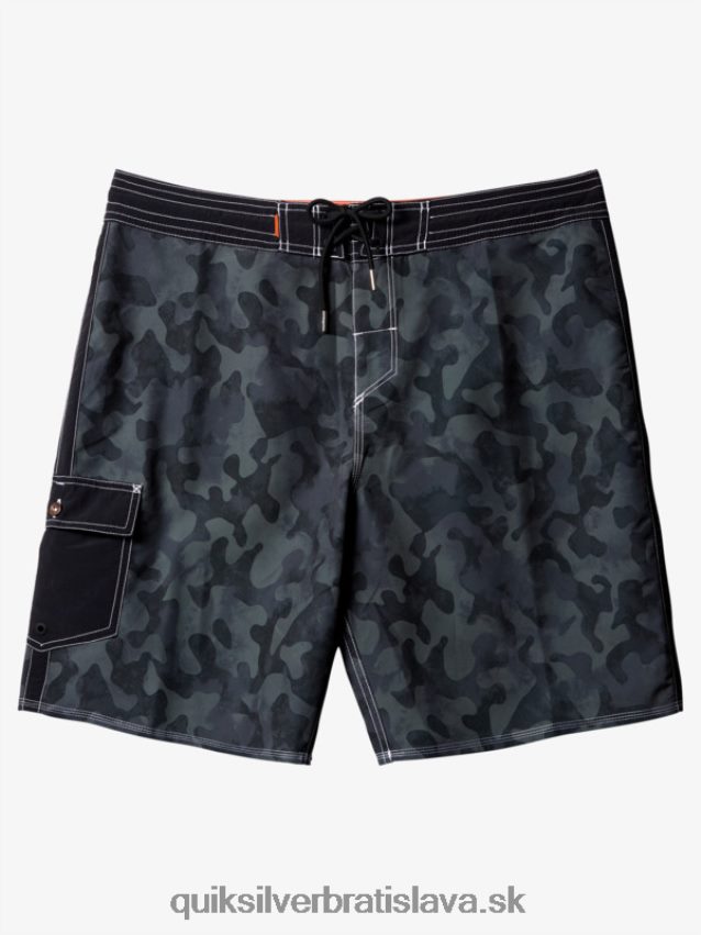 waterman throwback camo 19 boardshorts Quiksilver muži B80HXR535 čierny návrat vyblednúť