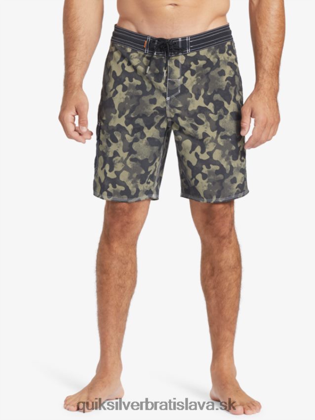 waterman throwback camo 19 boardshorts Quiksilver muži B80HXR535 čierny návrat vyblednúť