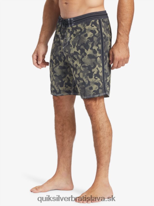 waterman throwback camo 19 boardshorts Quiksilver muži B80HXR535 čierny návrat vyblednúť