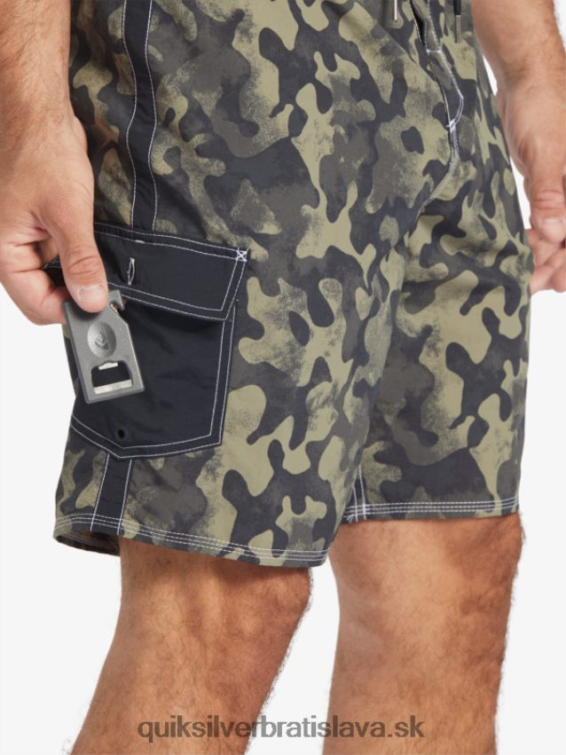 waterman throwback camo 19 boardshorts Quiksilver muži B80HXR535 čierny návrat vyblednúť