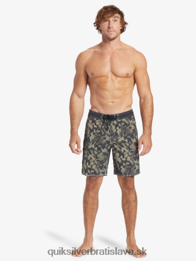 waterman throwback camo 19 boardshorts Quiksilver muži B80HXR535 čierny návrat vyblednúť