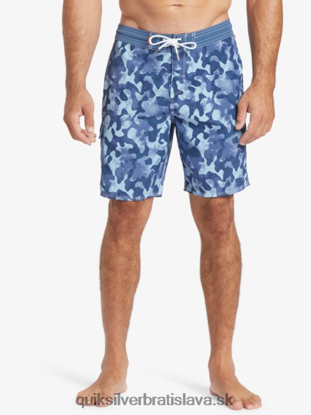 waterman throwback camo 19 boardshorts Quiksilver muži B80HXR536 práporčík modrý návrat