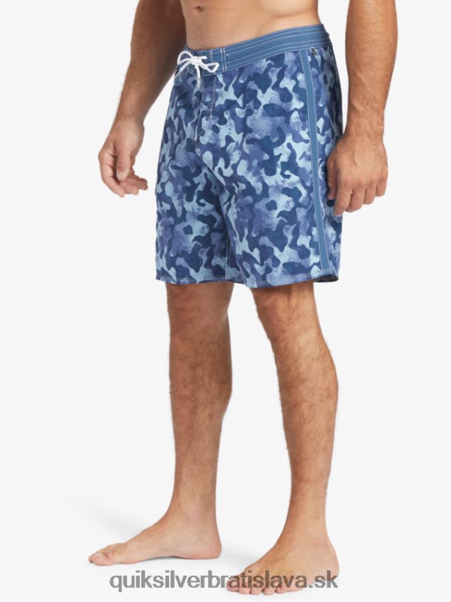 waterman throwback camo 19 boardshorts Quiksilver muži B80HXR536 práporčík modrý návrat
