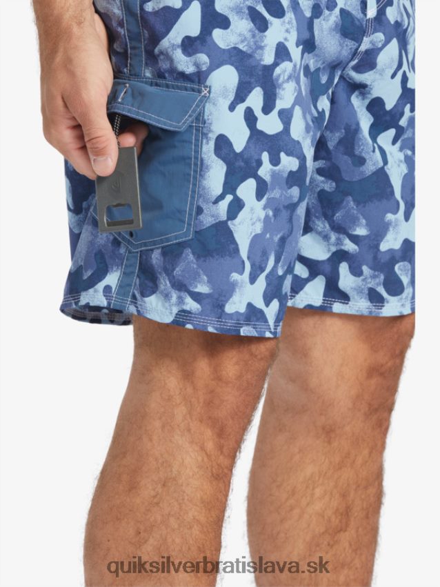 waterman throwback camo 19 boardshorts Quiksilver muži B80HXR536 práporčík modrý návrat