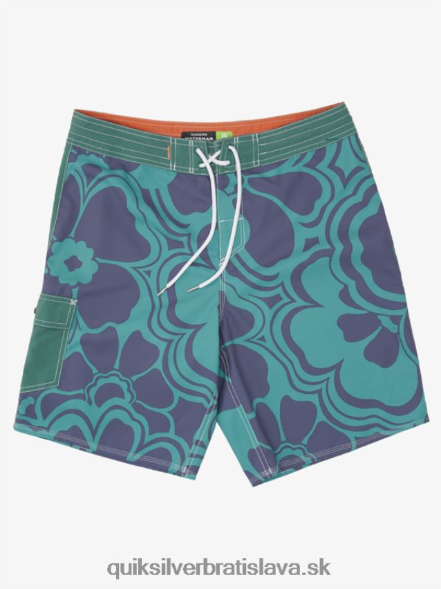 waterman throwback print 19 boardshorts Quiksilver muži B80HXR1437 dymová borovica návrat