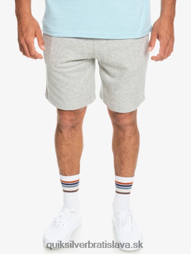 základné teplákové šortky Quiksilver muži B80HXR1272 svetlosivý vres