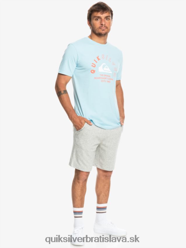 základné teplákové šortky Quiksilver muži B80HXR1272 svetlosivý vres