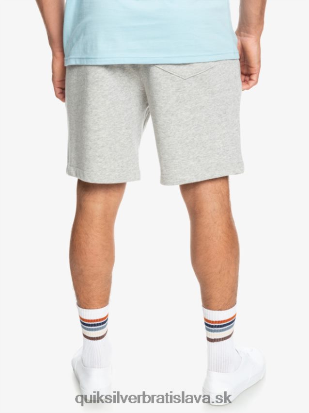 základné teplákové šortky Quiksilver muži B80HXR1272 svetlosivý vres